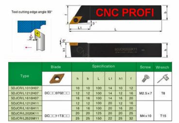 Rotary steel - SDJCR16  - Clamping holder 16 x 16 mm Right - insert plate holder